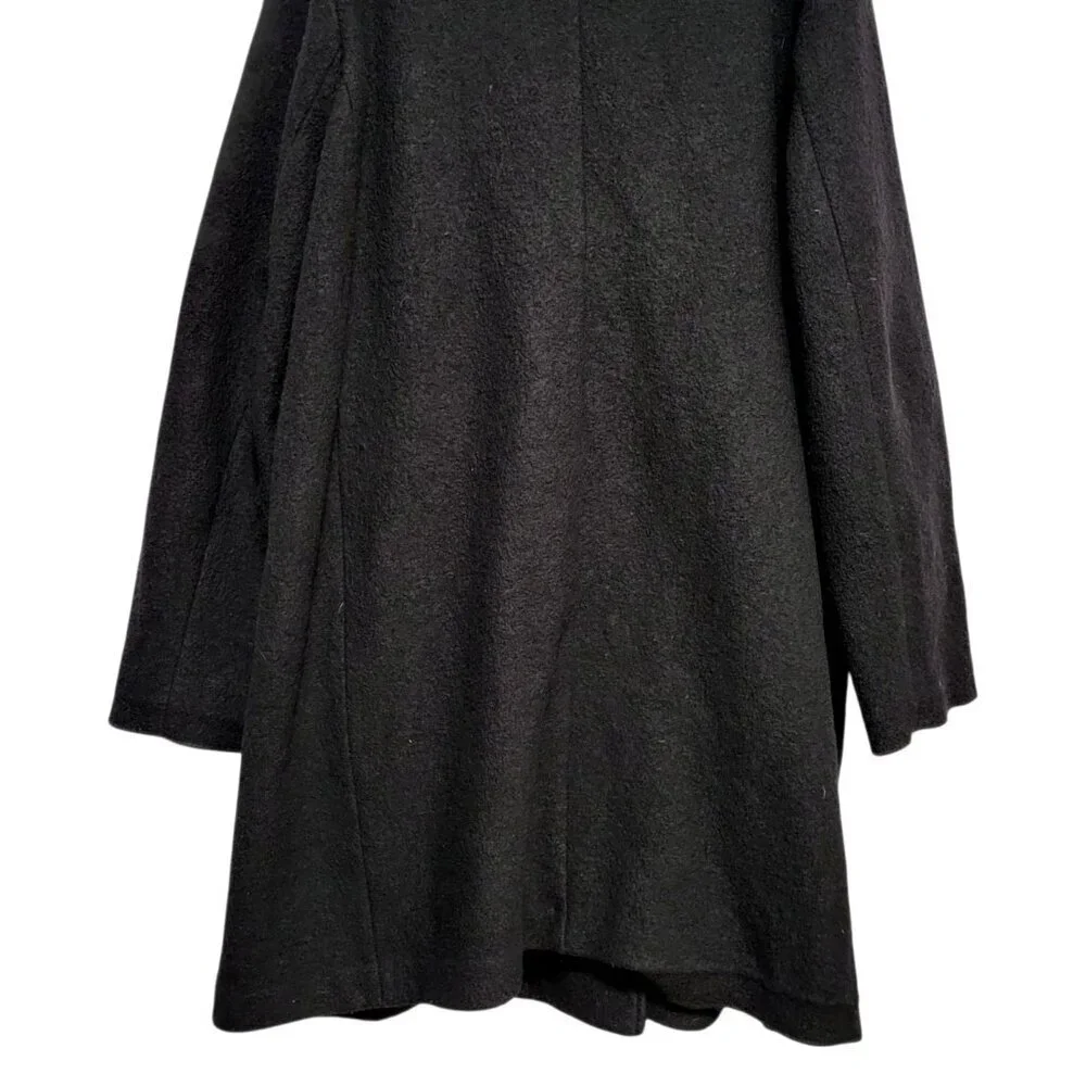 J. Crew Daphne Topcoat Italian Boiled Wool Black Coat